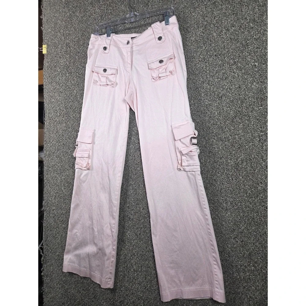 Light Pink Wide-Leg Cargo Pants